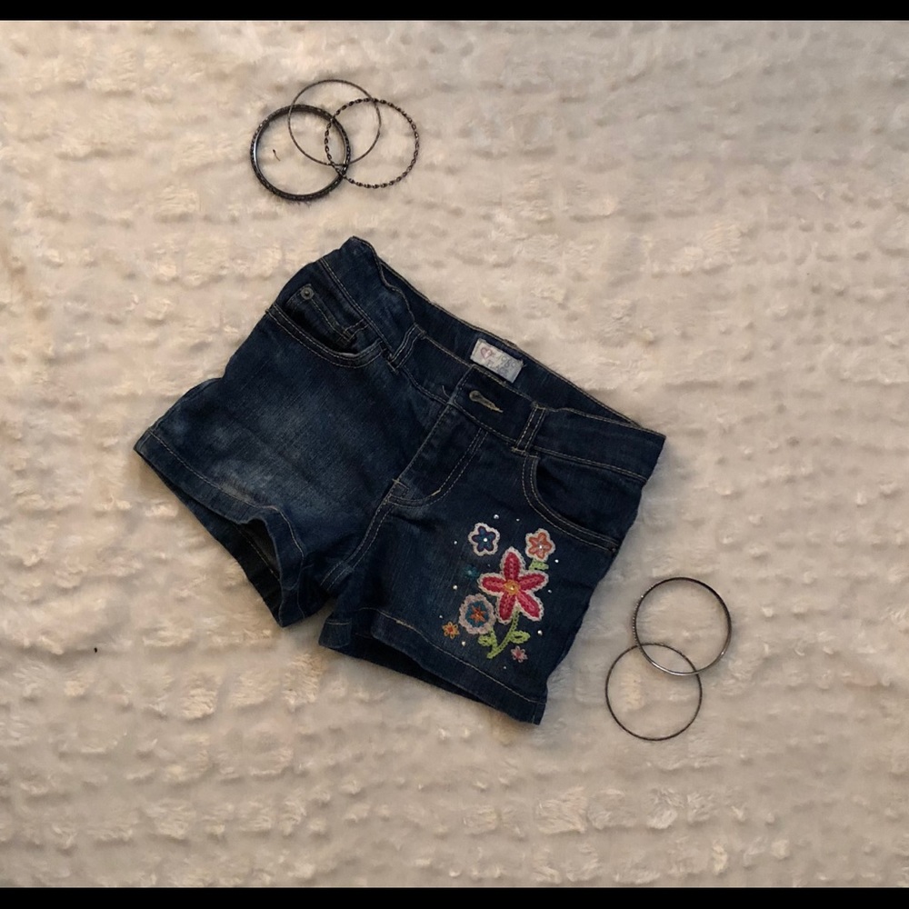 Jean floral print shorts!